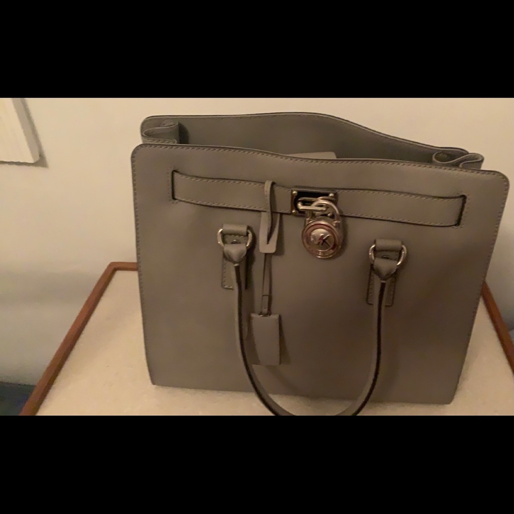Michael Kors grey saffiano leather purse